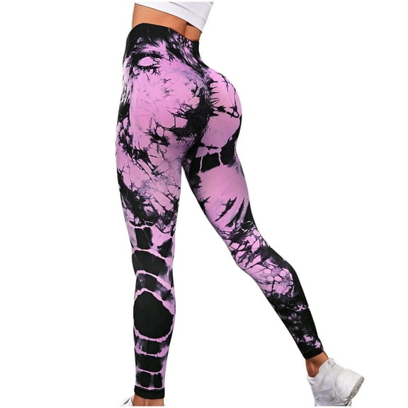 LEBONYARD Clearance under 5.00 Yoga Leggings for Women,Women's Seamless Hip Lift Exercise Fitness Running High-waisted Yoga Pants Purple S