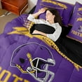thumbnail image 4 of jejeloiu Football Sport Helmet 7-Piece Twin Bedding Sets,American Rugby Game Bedding Comforter Set For Boys Kids Reversible, 4 of 8