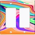 thumbnail image 6 of Metal Light Switch Plate Cover Liquid Candy Colorful Swirl CDY002, 6 of 13