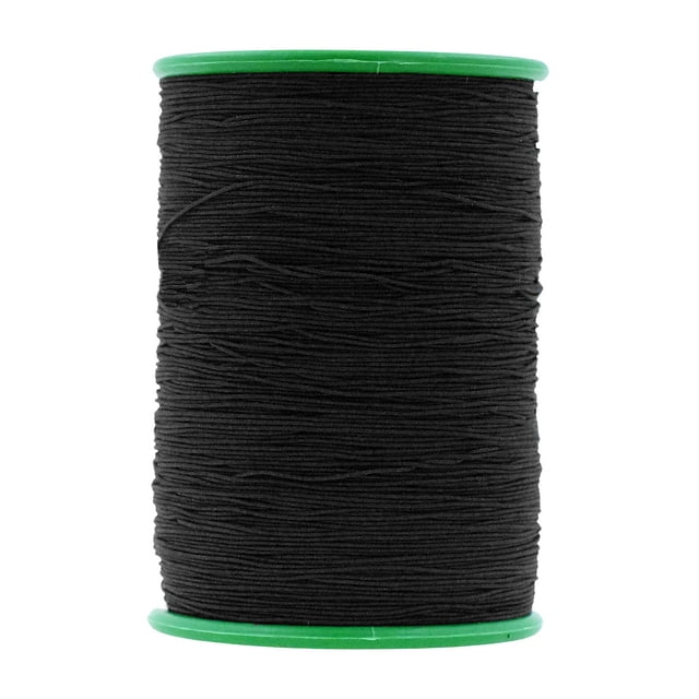 Hilo Elástico Para Fruncir Para Coser, Hilo De Coser Elástico Fino Y Fino Negro Para Tejer A Máquina De Coser De Mandala Crafts, 0,6 Mm, 546 Yardas