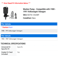 thumbnail image 2 of Washer Pump - Compatible with 1980 - 1991 Volkswagen Vanagon 1981 1982 1983 1984 1985 1986 1987 1988 1989 1990, 2 of 2