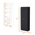 thumbnail image 3 of Black Wood 5 - Shelf Storage Cabinet for Kitchen to Optimize Storage Space, 3 of 4