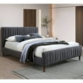 thumbnail image 3 of Omax Decor Spencer Wood/Fabric Upholstered Queen Platform Bed in Dark Gray, 3 of 7