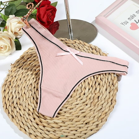 Under 10  Women s Threaded Thong Low Waist  Comfortable Student Underwear  Large Size  Soft Material  Everyday Use  Breathable  Seamless Design  Womens Plus Size Tops Clearance | Pink L  Sopatenor