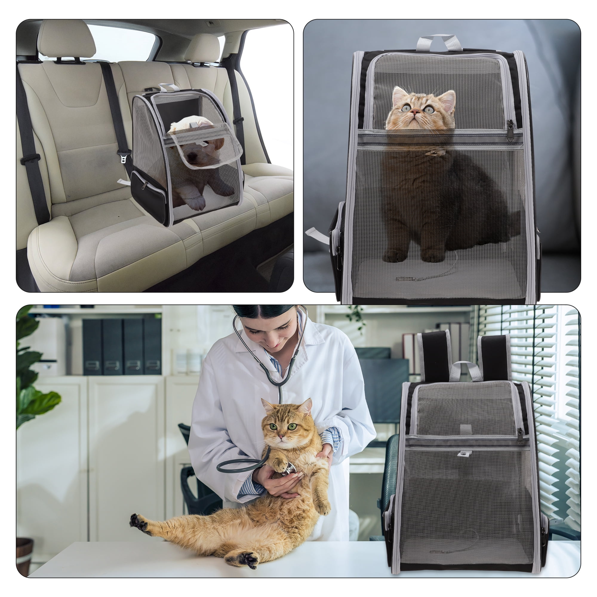 Unique Bargains Foldable Pet Backpack for Cats and Small Dogs