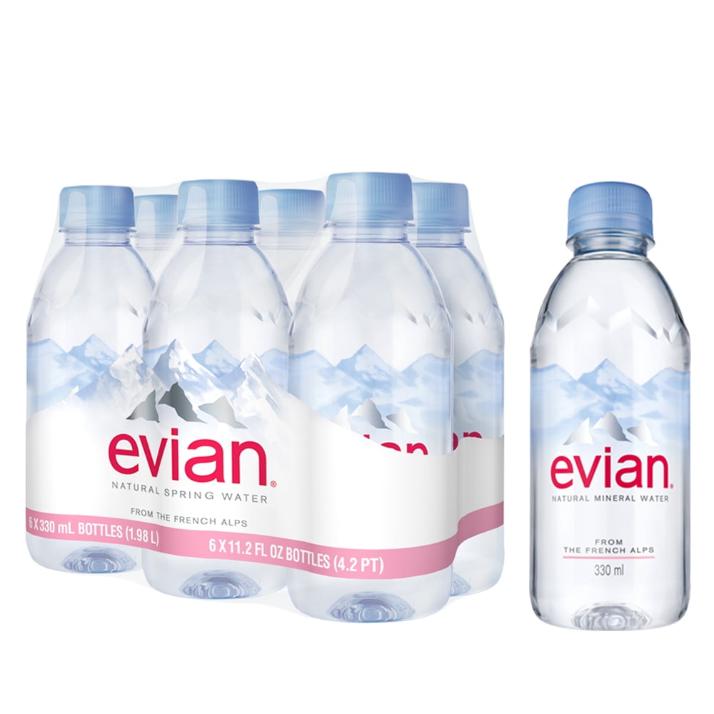 evian Natural Spring Water Bottles, Naturally Filtered Spring Water