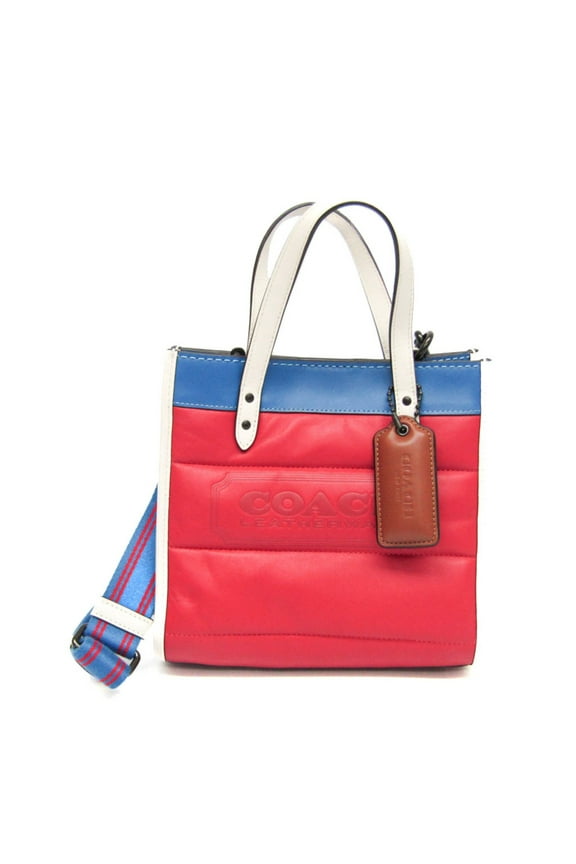 Pre-Owned Coach Field Tote 22 C6852 Women's Leather Handbag,Shoulder Bag Blue,Red... (Good)