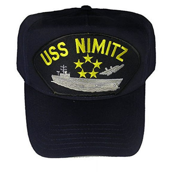 USS NIMITZ CVN-68 HAT With 5 STARS and Jet - Navy Blue - Veteran Owned Business
