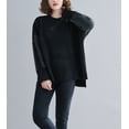 thumbnail image 2 of Women Loose Crewneck Long Sleeve Fall Pullover Sweatshirt Sweater GA2155 Black, 2 of 5
