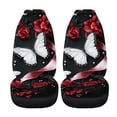 thumbnail image 5 of FOR U DESIGNS Butterfly Rose Pattern Car Seat Covers Breathable Car Seat Cover Protector Set for Front Seat, 2 PCS Stretchy Auto Interior Covers Fit for SUV, Truck, Van, 5 of 7