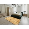 thumbnail image 4 of Ahgly Company Indoor Round Abstract Chrome Gold Yellow Oriental Area Rugs, 4' Round, 4 of 6
