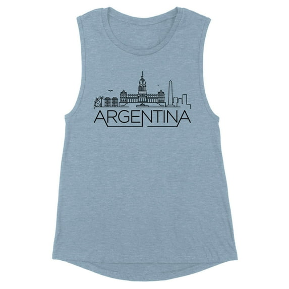 Skyline Argentina Women's Muscle Tank Medium Stonewash Denim