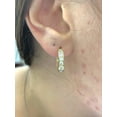 thumbnail image 6 of 10K Yellow Gold Channel-set Cubic Zirconia CZ Huggie Hoop Earrings 17x17 Dainty Gold Huggies Earrings for Womens Argollas Arracadas Oro Real, 6 of 8