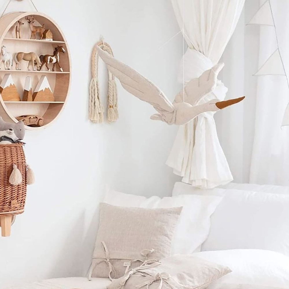 LEEYNEER Baby Swan Doll  Swan Wall Decor Ceiling Hanging Swan Soft Stuffed Toy for Kids Room Crib Mobile Nursery Room Decor