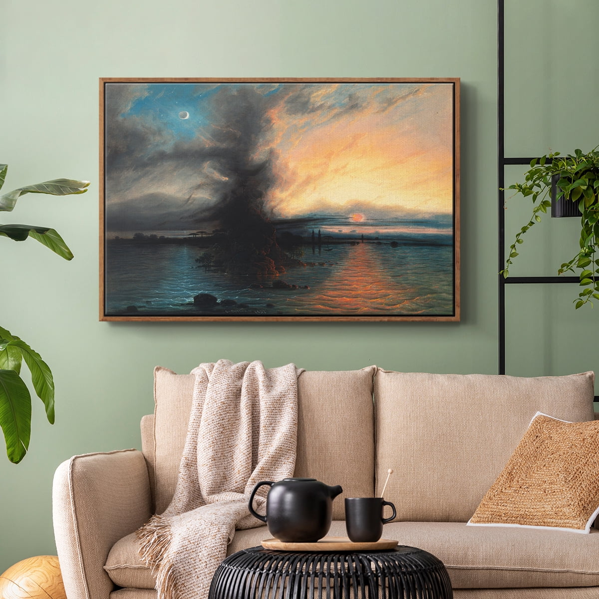 Vintage Landscape-CX By Wexford Home Framed in Walnut Wood Gallery Wrapped Canvas 27 in. x 41 in.