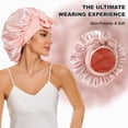 thumbnail image 3 of Large Silk Bonnet for Sleeping, Satin Hair Bonnet for Sleeping with Tie Band, Double Layer Satin Bonnets for Women Natural Curly Hair Shower cap, 3 of 6