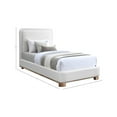thumbnail image 3 of Meridian Furniture Nolita Cream Linen Textured Fabric Twin Bed, 3 of 7