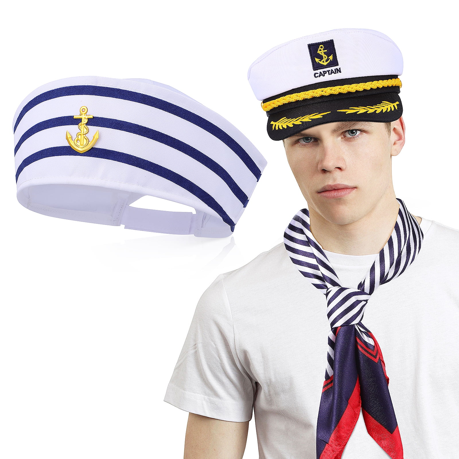 Chapeau marin brodé style capitaine de bateau • Créations Chapeaux