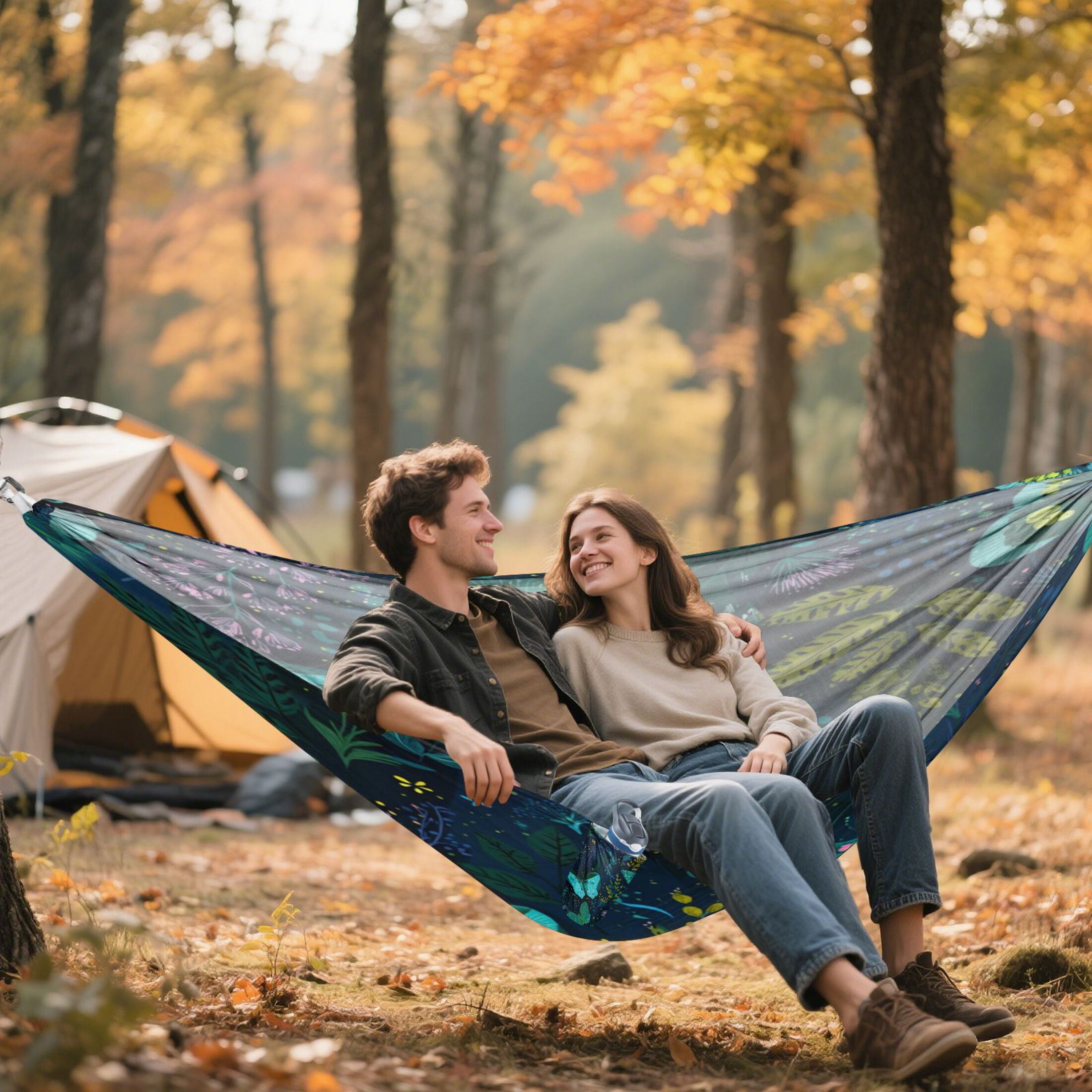 Hanging Hammock Portable Travel Camping For Outdooor Beach Camping Hiking Colorful Butterflies