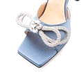 thumbnail image 2 of XYD Women Fashion Rhinestones Bows Square Open Toe Sandals High Spool Heel Mules Slip On Party Shoes Size 4 Blue, 2 of 4