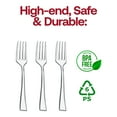 thumbnail image 5 of Smarty 4" Clear Mini Plastic Disposable Dessert Forks 960ct, 5 of 7