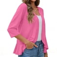 thumbnail image 4 of yillto Womens Summer Cardigan Cover ups 3/4 Sleeve Boho Beach Oversized Open Front Outwear Coverups, 4 of 7