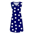 thumbnail image 3 of USSUMA Midi Sundresses for Women Casual Summer Polka Dot Knee Length Beach Dress Womens Flowy Shift Tank Plus Sun Dresses V Neck Sleeveless Dress Party Vacation, 3 of 4