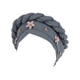 thumbnail image 3 of WCJM Womens Mens Wide Brim Straw Panama Hat Fedora Summer Beach Sun Hats Upf Straw Hat for Women Hat Dough Braid Headband Hat Flower Nail Golden Pearl Muslim Hat, 3 of 3