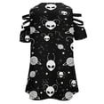 thumbnail image 5 of Amazing Aliens In The Universe With Planet And Stars Womens Summer V Neck Zipper Top Short Sleeve T Shirt Off Shoulder Top Casual Classy Loose Shirts, 5 of 7