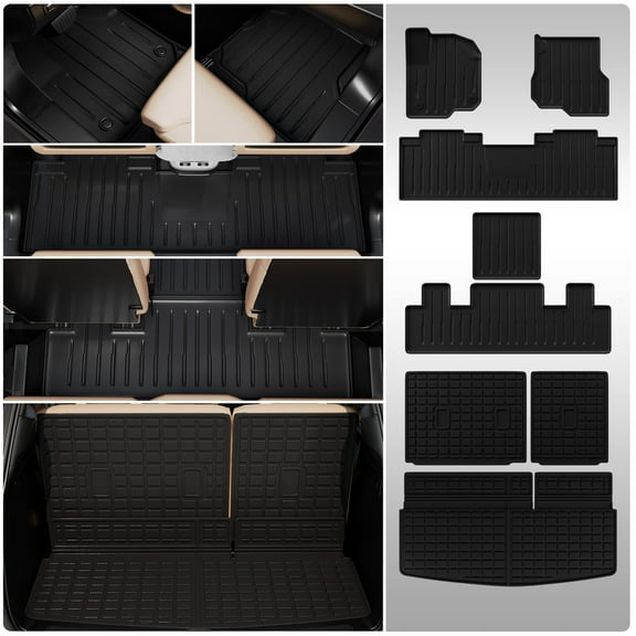 Floor Mats Compatible with 2018-2025 Ford Expedition (Not for Max or L Models) Cargo Mat Expedition 7 Seats Accessories