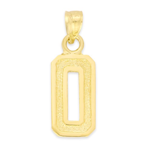 Ice on Fire Jewelry 14kGold Number Necklace, Letter Number Pendant