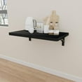 thumbnail image 7 of Wall Mounted Folding Table with Pine Wood,24" x 14" Floating Wall Desk,Laundry Folding Table with Shelf Brackets,Fold Down Desk Shelf,Folding Workbench for Home,Dining,Laundry Room,Kitchen,Black, 7 of 7