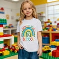 thumbnail image 6 of CAIXIA 100 Days of School Shirt Kids Toddler Kindergarten Shirts Girls Happy 100th Day of School Celebration Gifts Tops,White, 6 of 7