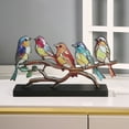 thumbnail image 4 of Colorful Wooden Bird Decorations for Home - Elegant Garden & Indoor Hanging Pendants, Flower Pot Balcony Decor, Easy to Install Bird Group Ornaments, Unique Textured Wooden Wall Art Decorations, 4 of 7