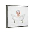 thumbnail image 3 of Country Pig Cute Bathtub Animals & Insects Graphic Art Luster Gray Framed Art Print Wall Art, 3 of 6