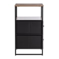 thumbnail image 2 of Duhome Elegant Lifestyle Side Table,Nightstand Dresser Bedside Storage Table with 2 Drawers, 2 Shelves,Yellowish Brown and Black, 2 of 7