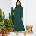 thumbnail image 6 of ZANZEA Women Casual Solid Lantern Sleeve Buttons Muslim Maxi Dress FZH, 6 of 14