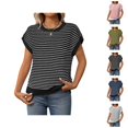 thumbnail image 1 of Chandails pour Femmes 2025 Tricot Rayé Décontracté Col Rond Automne Hiver, 1 of 7