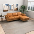 thumbnail image 3 of Austin Modern Tufted Living Room Top Leather Corner Sectional Sofa in Tan, 3 of 6