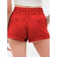 thumbnail image 4 of Made by Olivia Women's Drawstring Elastic Waist Casual Comfy Cotton Linen Beach Shorts, 4 of 6