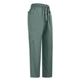 thumbnail image 3 of HKYNLAG Scrub Sets for Woman Solid Color V-Neck Short Sleeve Long Pants Nurse Uniform with Pock Green M, 3 of 7