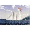 thumbnail image 1 of Ceramic Tile Mural-James Bard Ship Boat Painting 90. 36" w x 24" h using (24) 6 x 6 ceramic tiles, 1 of 3