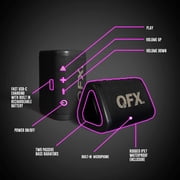 مكبر صوت بلوتوث Qfx متين ومحمول ومقاوم للماء، شحن سريع، أسود