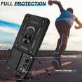 thumbnail image 4 of Samsung Galaxy S20 FE Case(4G/5G),Galaxy S20 Fan Edition/S20 Lite with HD Screen Protector with Slide Camera Cover, 360° Rotation Ring Kickstand [Military Grade] Case for Samsung S20 FE Black, 4 of 7