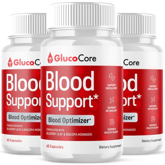 GlucoCore Blood Support Pills Advanced Formula Vitamin Supplement Gluco Core 180 Capsules