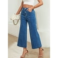 thumbnail image 3 of Chase Secret Women's Wide Leg Jeans High Waisted Stretchy Barrel Slouchy Denim Pants, 3 of 6