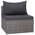 thumbnail image 3 of vidaXL 5 Piece Patio Sofa Set with Cushions & Pillows Poly Rattan Gray, 3 of 11