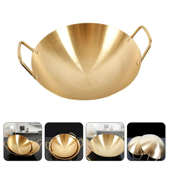 OFFIGAM Golden Stainless Steel Hot Pot with Fast Heating for Home, Parties, Family Gatherings, and Convenient Cooking Design