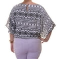 thumbnail image 2 of STOOSH $19 Womens New 6080 White Damask Scoop Neck Dolman Sleeve Top L B+B, 2 of 3