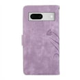 thumbnail image 5 of Allytech Wallet Flip Case for Google Pixel 8 with Stylish Orchid Butterflies Embossed Pattern, Premium PU Leather Kickstand Magnetic Clasp Shockproof Case with Card Holder & Wrist Strap, Purple, 5 of 7